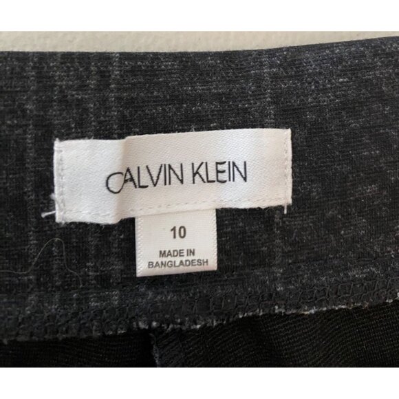 2 Pairs Calvin Klein Gray Checkered Plaid Dress Pants Size 10 - Picture 3 of 9